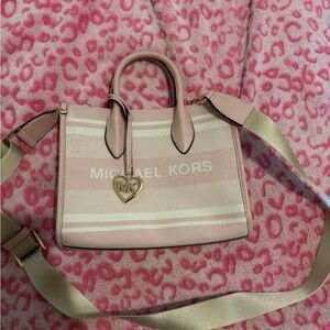 Mirella Small Striped Cotton Canvas
Crossbody Tote Bag